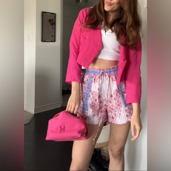 Vintage fuchsia pink blazer and short set - Picture 3 of 10